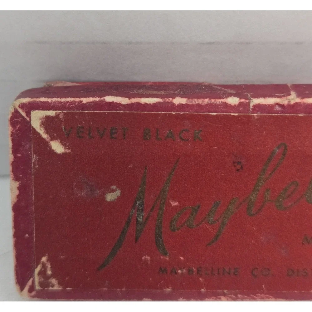 Vintage 1930s Maybelline Velvet Black Mascara Original Brush Original Red Box